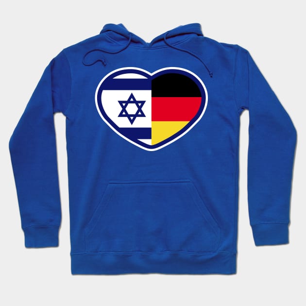 Israel and Gernany Flags in a Hart Hoodie by MeLoveIsrael